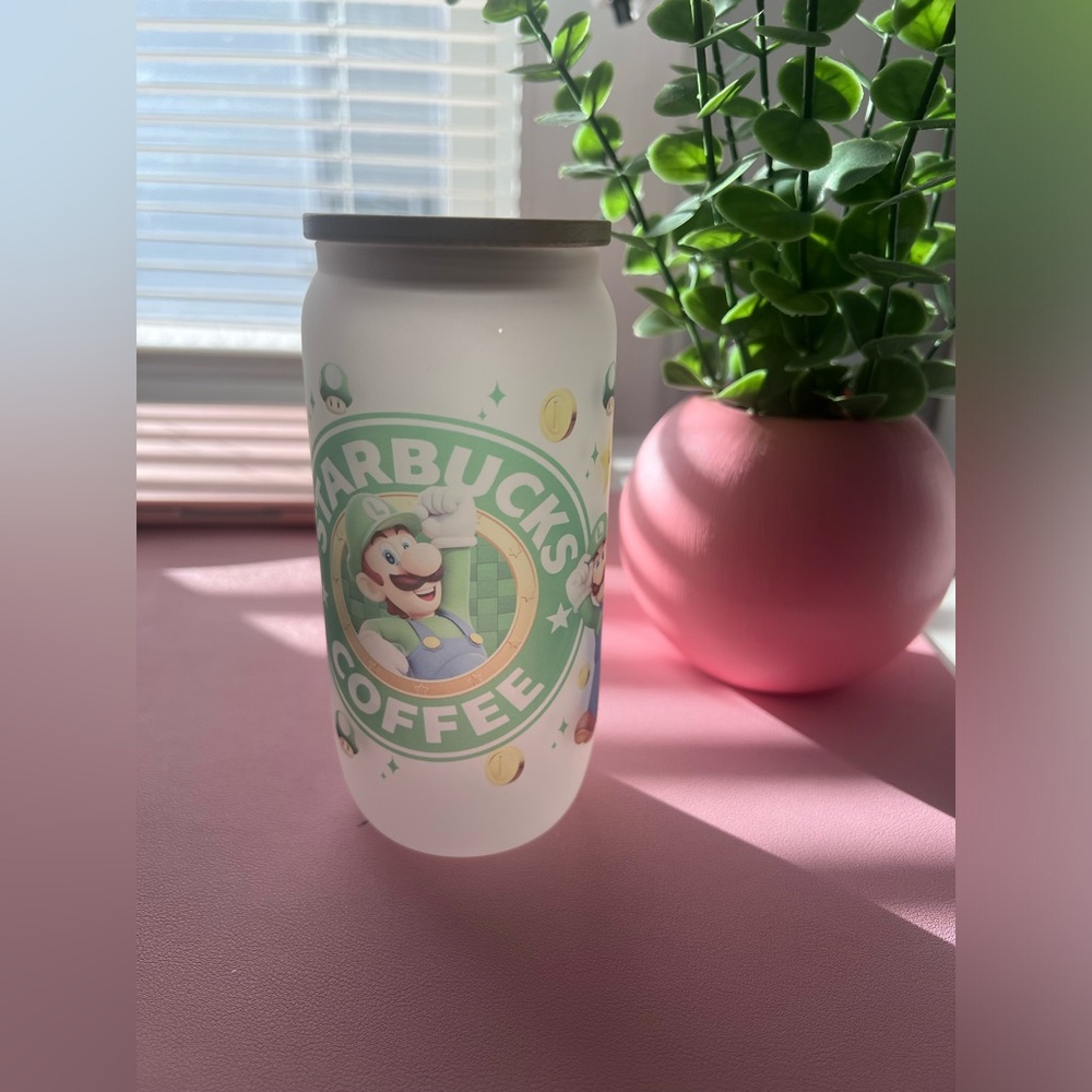 Starbucks Frosted Tumbler with Mario Design